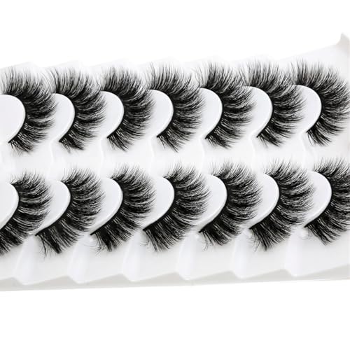 Cat Eye False Eyelashes 16mm Faux Mink Lashes 7 Pairs