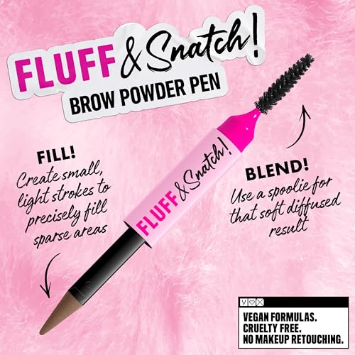NYX PROFESSIONAL MAKEUP Fluff & Snatch Brow Powder Pen Taupe - Cream to Powder Eyebrow Definer