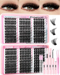 YIDUO 300D Cluster Lash Extensions Kit - 540Pcs 8-18mm