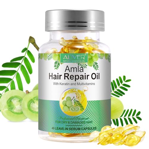 PEDSCBG Amla Oil Capsules for Hair 40p - Cold Pressed, Rich in Antioxidants and Vitamins E A C B, Repairs and Strengthens Hair, Leaves Hair Hydrated, Smooth, Voluminous and Shiny (Amla)