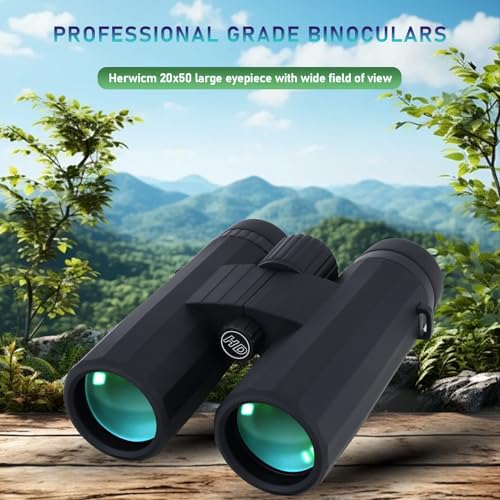 Herwicm 10x42 Binoculars, Outdoor and Bird-Watching Binoculars, Full Multilayer Coating with BaK-4 Prism, for Bird-Watching Cruise Trips Binoculars for Adults