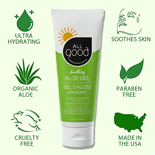 All Good Sport Mineral Sunscreen & Aloe Gel Bundle - UVA/UVB Broad Spectrum SPF 30+, Water Resistant - Includes (2) SPF 30 Sport Sunscreen and (1) Aloe Gel