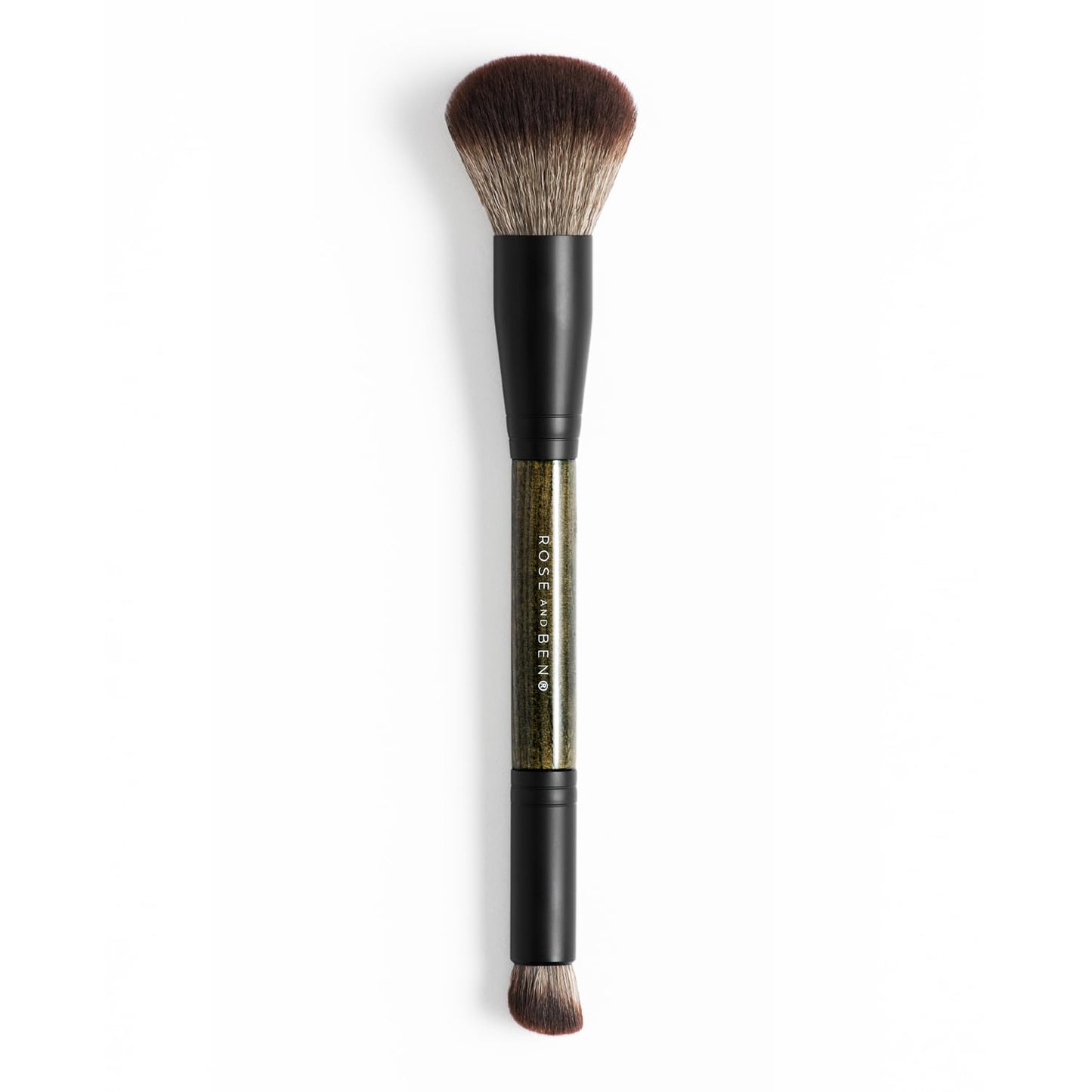 Rose and Ben Beauty D2 Concealer & Complexion Brush | Dual-Ended Design for Seamless Blending | Buffing & Setting for Cream, Liquid, and Powder Makeup | Cruelty-Free Fibers