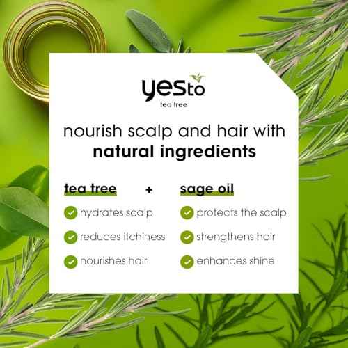 Yes To Tea Tree & Sage Oil Shampoo and Conditioner, Soothing Dry Itchy Scalp, Natural, Vegan & Cruelty-Free, 12 Fl Oz