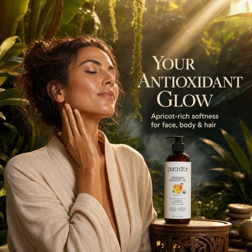 PURA D'OR Organic Apricot Kernel Oil 16oz – USDA Certified