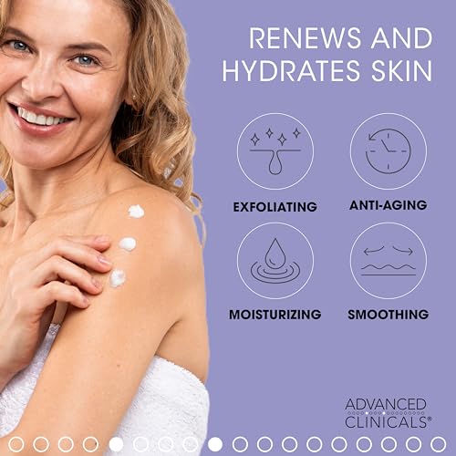Advanced Clinicals 10% Glycolic Acid + Lactic Acid Exfoliating Body Cream + Vitamin C Brightening Cream Set
