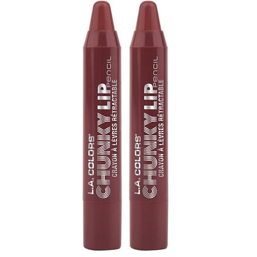 L.A. COLORS Chunky Lip Pencil, Cocoa, 0.09 Ounce (Pack of 2)