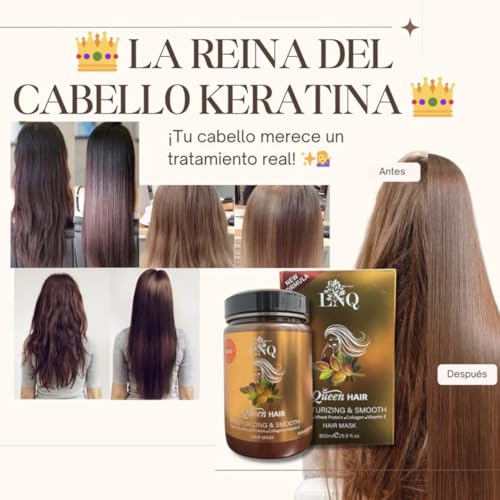 Keratina Capilar La Reina del Cabello ? 850 ml ? Con Arg?n, Col?geno, Prote?na de Trigo y Vitamina E ? Sin Sal ni Parabenos ? Hidrataci?n y Alisado Profundo