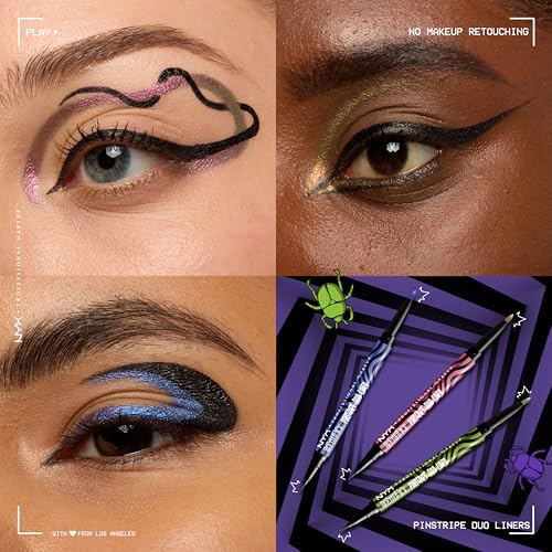 NYX Beetlejuice Dual-Ended Eyeliner - Black Liquid & Chrome