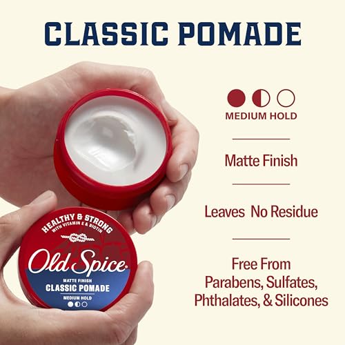 Old Spice Classic Pomade for Men, Medium Hold Matte Finish, Twin Pack