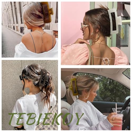Extra Large Hair Claw Clips for Thick Hair, 5 Inch, 4 Pack