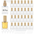 Premium 30 Pcs 30 ml Clear Glass Perfume Spray Bottle Mini Empty Perfume Bottles, Refillable Perfume Bottle With Pump Tool, Droppers And Funnels for DIY Fragrances, Cologne, and Travel (Gold)