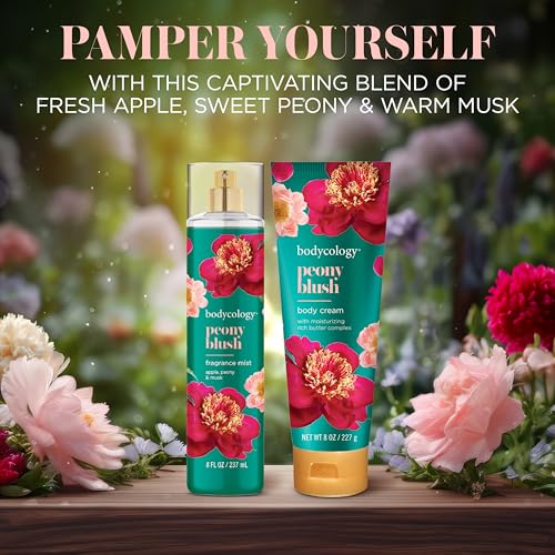 Bodycology Peony Blush Fragrance Body Mist 8oz - Long Lasting Floral & Fruity Scent