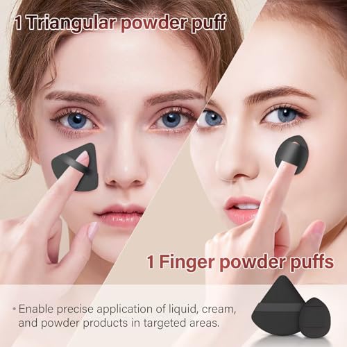 Black Makeup Brush Set 25 Pcs with Sponges & Puff - Professional Makeup Kit