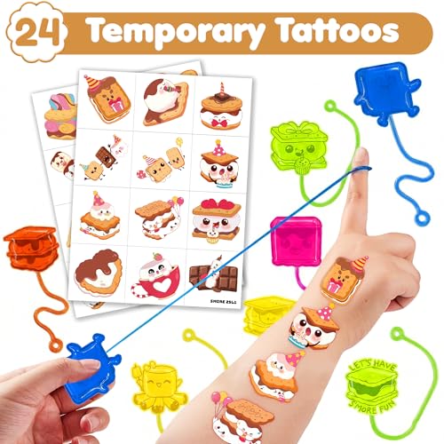 48 PC S'mores Party Favors for Kids – Stick Hands & Tattoos