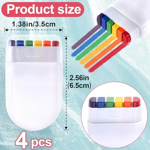 SmallCat Rainbow Face Paint Sticks, 4-Pack Water-Based Festival Makeup