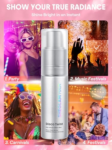 SHEGLAM Hair & Body Glitter Mist Spray - Gold, 0.3 fl oz