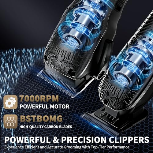 BESTBOMG Professional Cordless Hair Clipper & Beard Trimmer Set - Long Battery Life, 0.8-2mm Fade, USB-C
