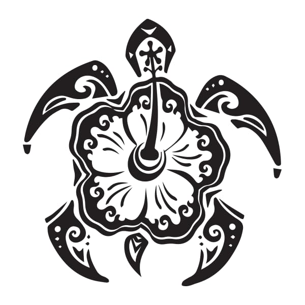 Polynesian Temporary Tattoos - Black & Metallic Gold Sea Turtle Tribal Design 12pk