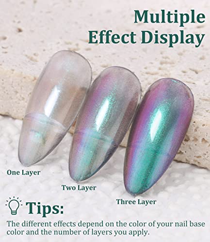 AILALUO Blue Chrome Holographic Nail Polish 0.06 Fl Oz - Color-Shifting & Long-Lasting