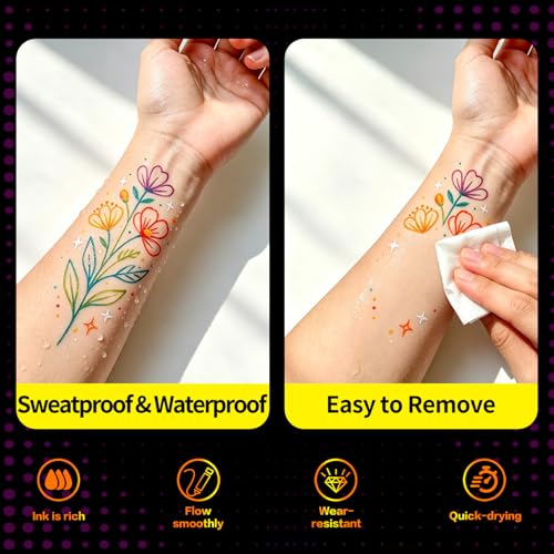 UV Neon Face Paint Pens - 10pc 20 Color Luminous Body Painting Kit