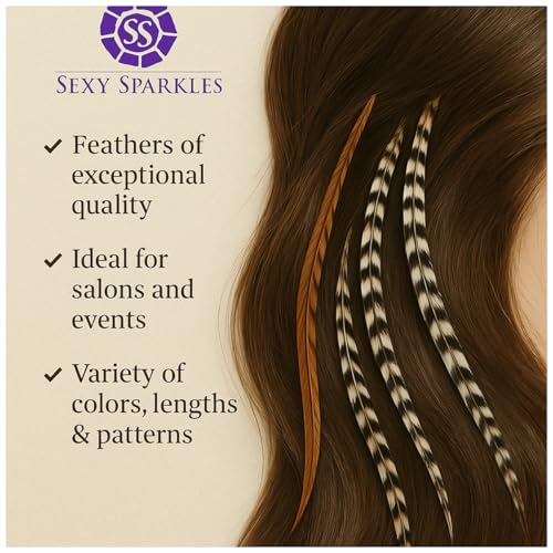 25 Rooster Feather Hair Extensions Kit - 7"-13" Real Feathers