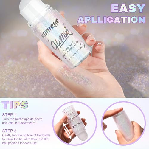 Mermaid Roll-On Body Glitter Gel – Holographic Shimmer Makeup