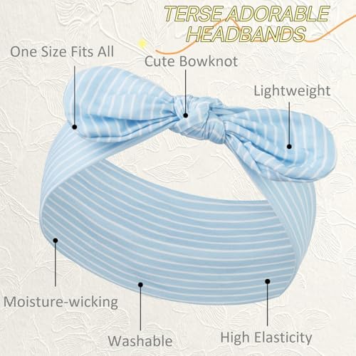 TERSE Boho Headbands for Women, 6-Pack Wide Floral Print Hair Accessories