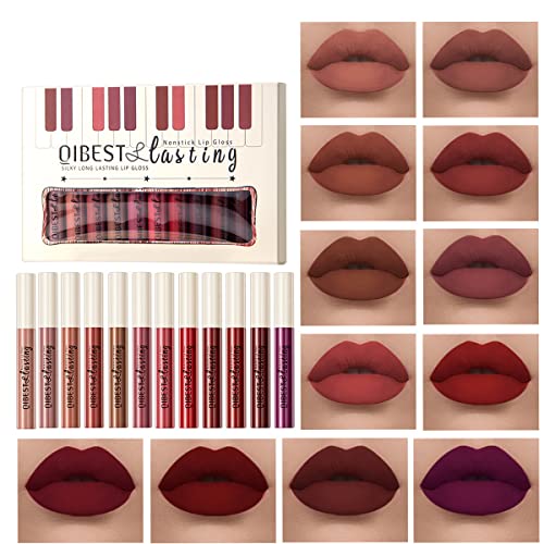 12-Color Matte Liquid Lipstick Set – Waterproof, Long-Lasting