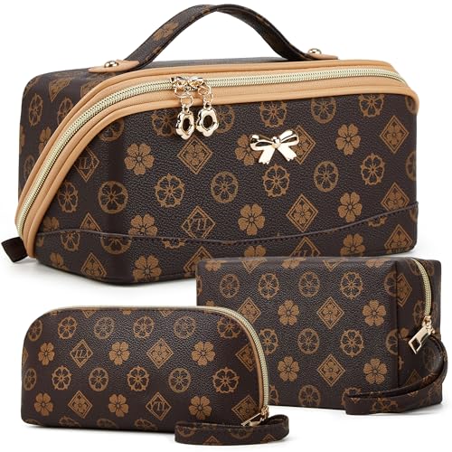 YTL Travel Makeup Bag 3-Piece Set - Waterproof Cosmetic Organizer