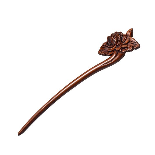 JULIYOOYOO Traditional Chinese hair sticks, retro wooden hair pins, used for long hair accessories buns, Hanfu Dressing Accessories（lotus flower)