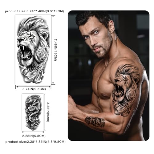 77 Sheets Temporary Tattoo Stickers - Animals & Skulls