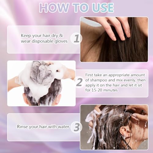 Black Hair Dye Shampoo - Instant Gray Coverage, 2-in-1