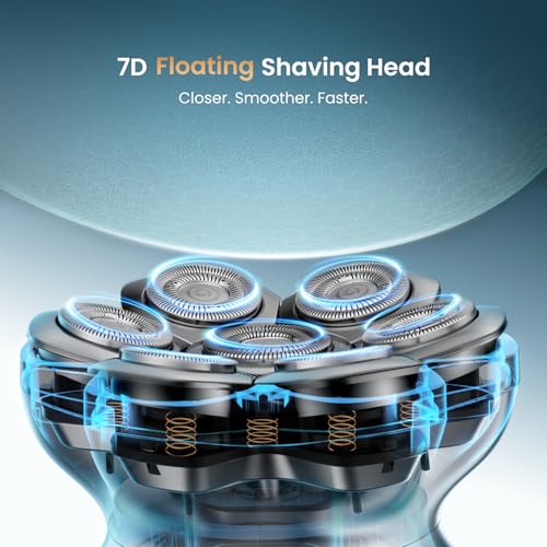 MAXGROOM¢ç PRO 7D Head Shaver for Bald Men, Electric Head Razor with 7D Flexible Blades, Long Battery Life, IPX6 Waterproof, LED Display, 2 Speed Settings, Cooling Design, Premium Gifts for Men