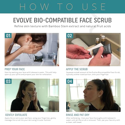 MILAJ Evolve Biocompatible Face Scrub | Charcoal & Cherry Water Facial Exfoliator to Cleanse Pores and Reduce Uneven Skin Tone | Clean Skincare for Regular Use 2fl oz