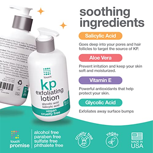 TOUCH Keratosis Pilaris Exfoliating Body Wash Cleanser Plus Moisturizing Body Lotion