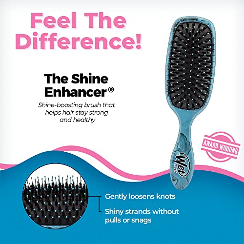 Wet Brush Shine Enhancer, Artic Blue - Ultra-soft IntelliFlex and Natural Boar Bristles for Shiny, Smooth Hair - For Women, Men, Wet or Dry Use