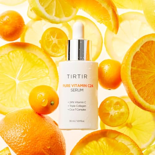 TIRTIR Pure Vitamin C 24% Face Serum ? Dark Spot Remover for Sensitive Skin with Collagen Anti Aging Even out Skin Tone Non irritation tested, Wrkinkles, Korean Mild Vita C Facial Serum 1.01 Fl Oz