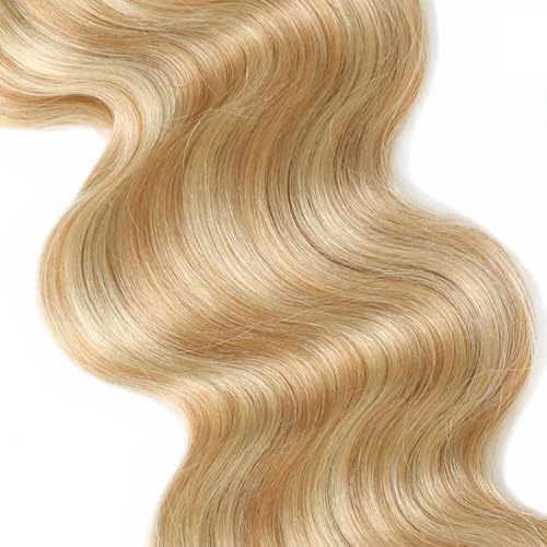 Fridnae Ombre Body Wave Human Hair Bundles - 3 Toned Blonde Virgin Brazilian Extensions 12-34 Inch