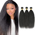 32 Inch Yaki Straight Human Hair Bundles - 3 Pack #1B
