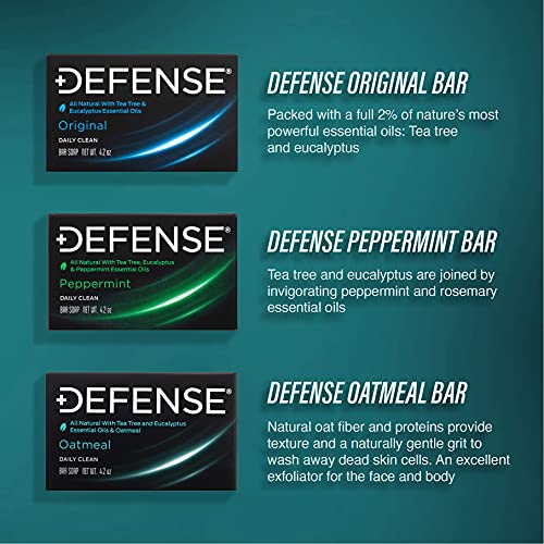 Defense Soap 5pk All Natural Oatmeal Bar Soap for Men | Made by Wrestlers with Tea Tree Oil & Eucalyptus Oil to Promote Healthy Skin