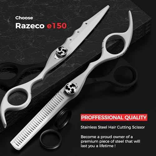 Suvorna Thinning Shears for Hair Cutting with Hair Scissors Professional | 2 pcs hair cutting scissors | 6.5" RightHand Barber Scissors for Cutting and Layering | Hair Shears for Women and Men