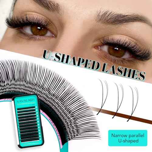 VAVALASH U Lash Extensions C Curl 0.07mm 8-15mm Mix Tray 2D UU Lash Fans Eyelash Extension U Shaped Natural Wispy Volume Lashes Extension Soft Matte Black Lashes (UU-0.07-C-8-15mm)