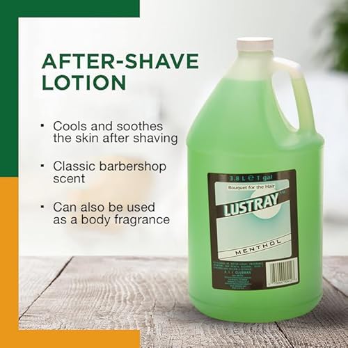 Clubman Lustray Menthol Face & Scalp Rub, Refreshing Menthol Formula for Cooling Sensation and Invigorating Care, Ideal for Post-Shave Use, 1 Gal, 1-Pack