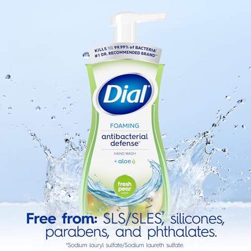Dial Antibacterial Foaming Hand Soap - Fresh Pear Scent, 7.5 Fl Oz Pack of 6