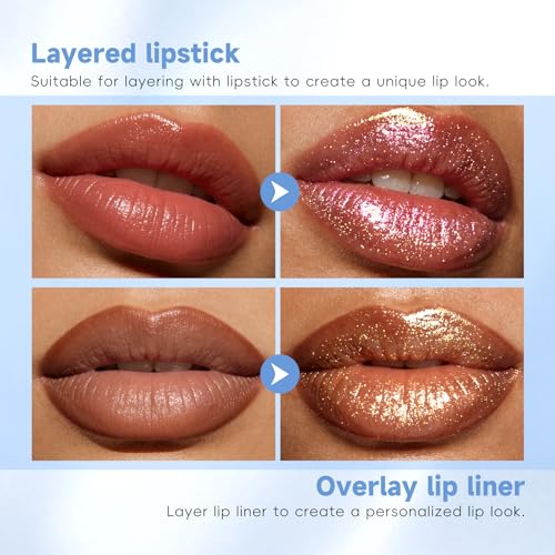 HOSAILY 6-Piece Holographic Chameleon Lip Gloss Set