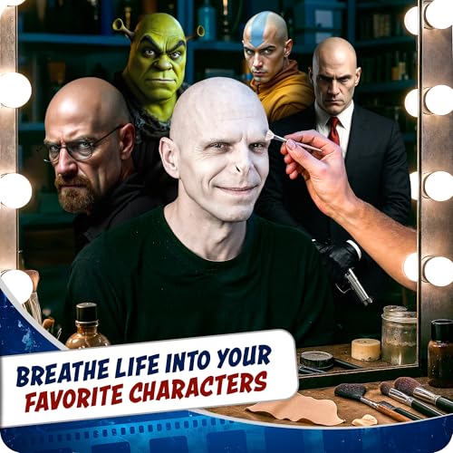 Zadin Bald Cap for Men & Women - 2PC Latex Costume Kit