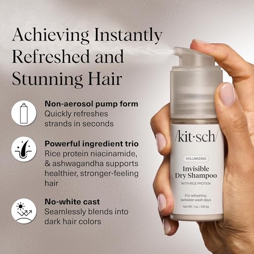 Kitsch Volumizing Rice Protein Dry Shampoo Powder Pump - 1 oz Travel Size