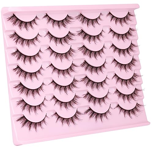 Cat Eye Wispy False Lashes 16mm - 14 Pairs Faux Mink