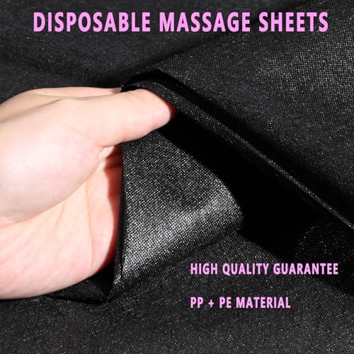 Disposable Massage Table Sheets 100 Pcs 31x71in Nonwoven Bed Cover – Black